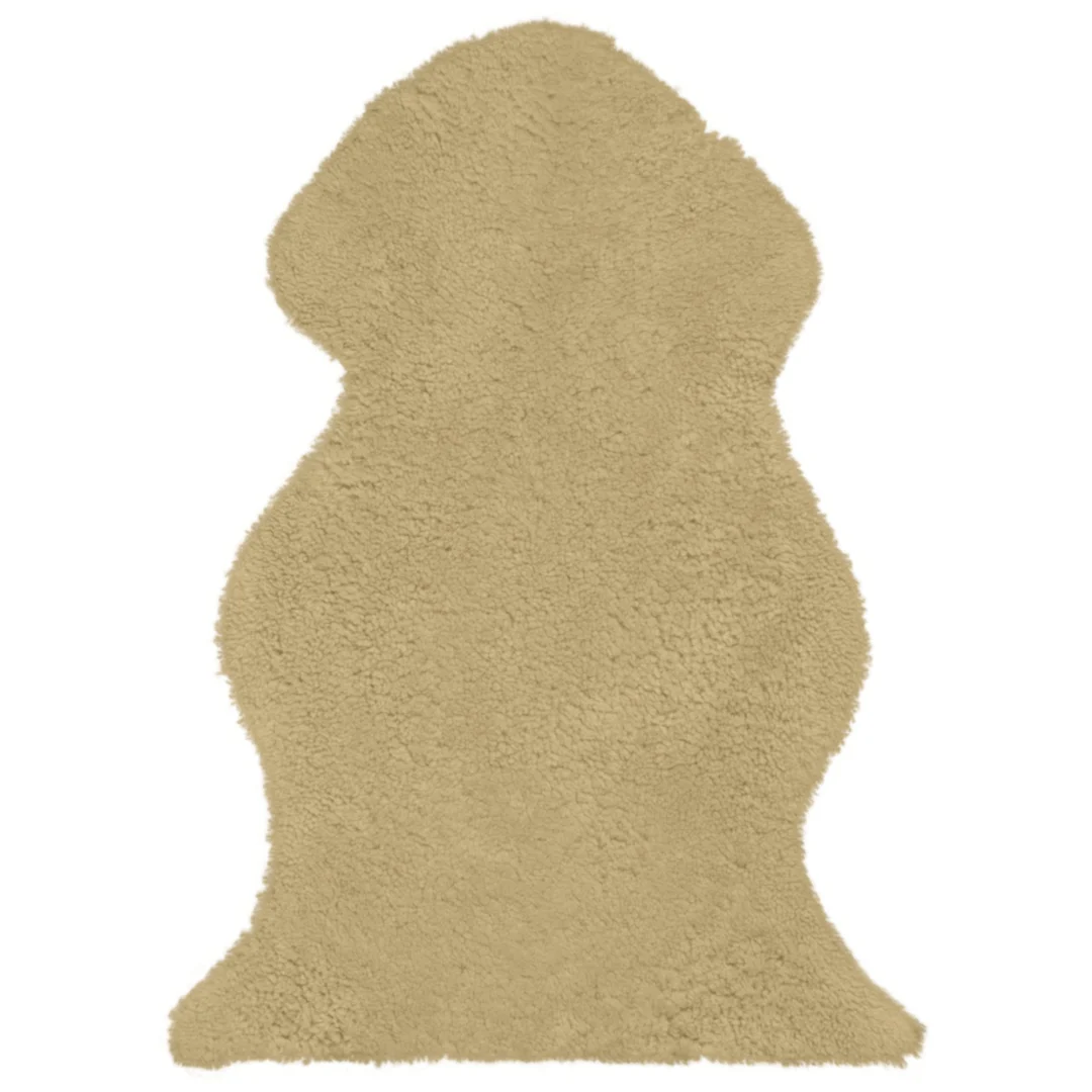 Schapenvacht Nunnella Honing 110 x 60 cm met korte, compacte krullen en zachte natuurlijke uitstraling