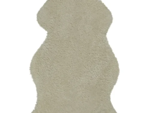 Gebroken witte Schapenvacht Skoodano met korte, compacte krullen, 110 x 60 cm, voor zachte woondecoratie