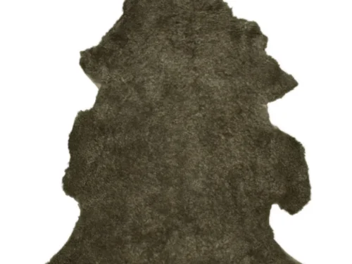 Schapenvacht Grooskum 110 x 60 cm, donkerbruin, compacte krullen en natuurlijke woonaccessoire textuur