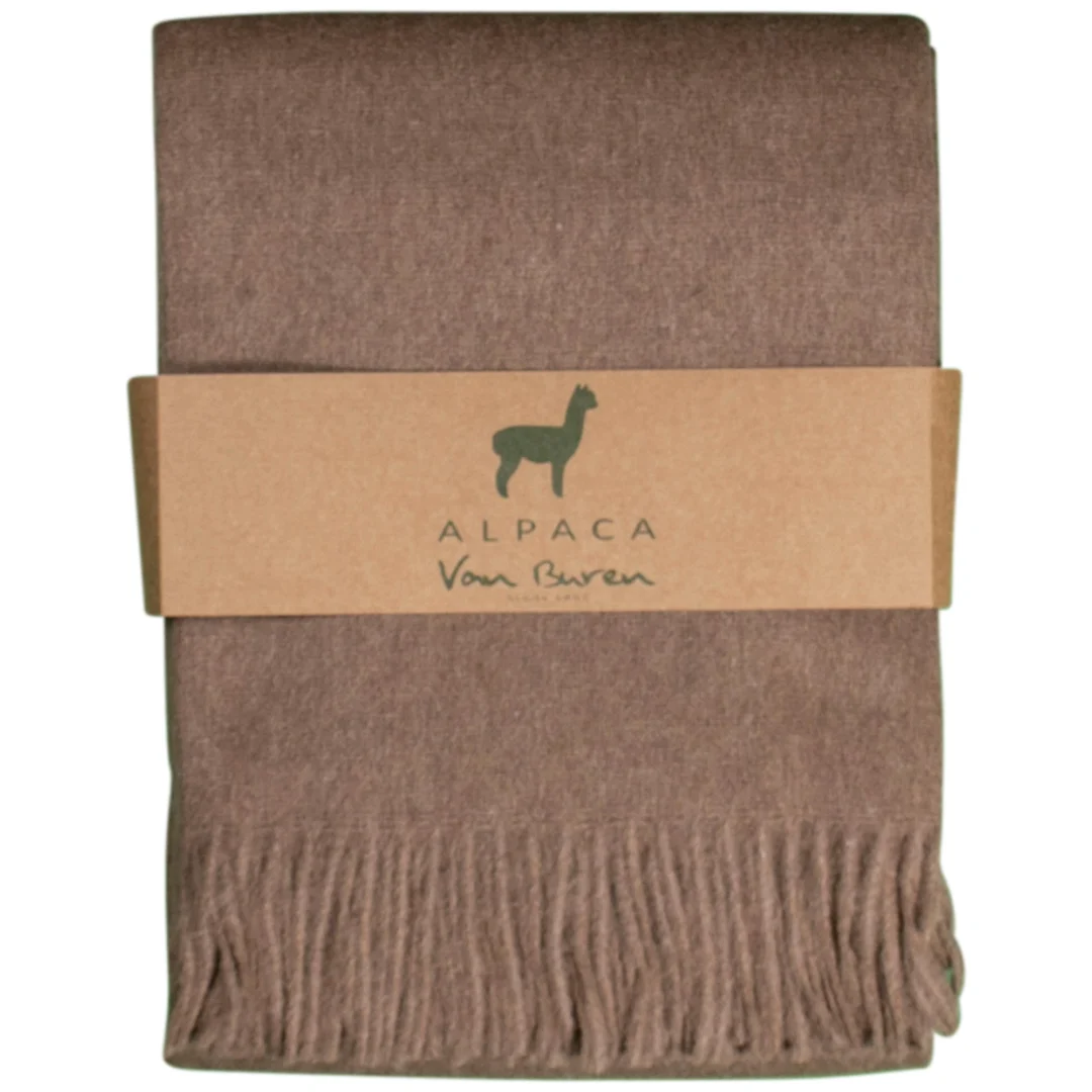 Plaid Goorrano mintgroen 200 x 150 cm, zacht wolmix plaid met franjes en alpaca-label