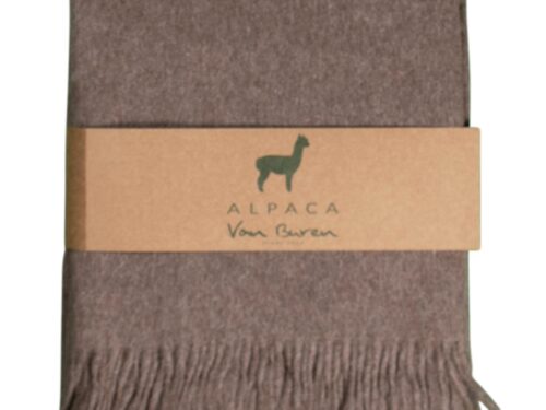 Plaid Jaukino mintgroen, zacht alpacawol met franjes en label, 200 x 150 cm