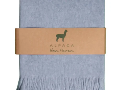 Plaid Flarnol mintgroen met franjes en Alpacaboekband, zacht en soepel vallend met luxe uitstraling