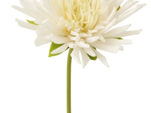 Kunstbloem Prura witte mini chrysant met slanke steel en verfijnde bloemblaadjes