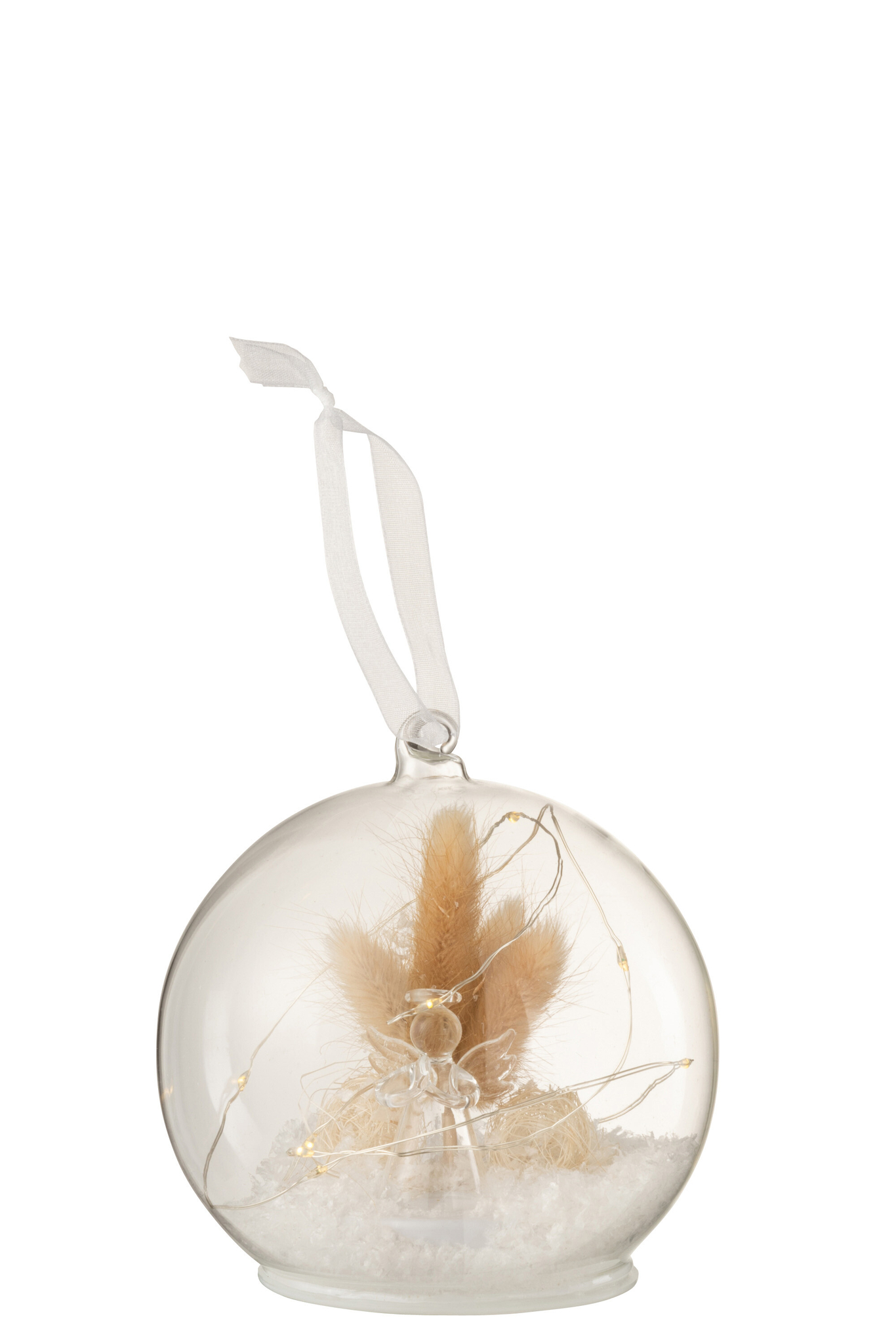 Kerstballen Paldonte Glas Wit - Afbeelding 3