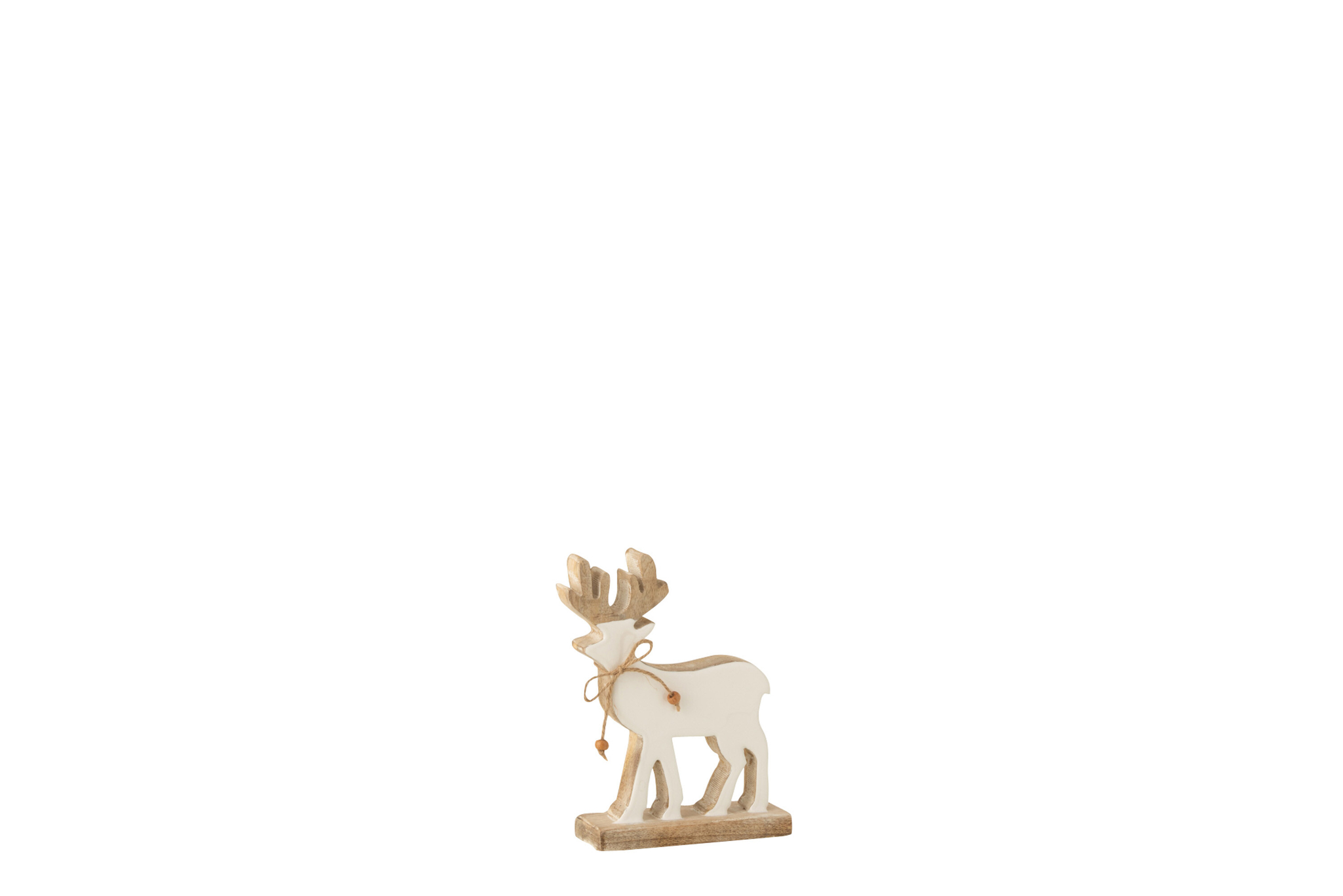 Decoratiefiguur Gaustond Mangohout Wit H22 cm