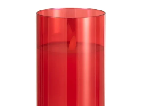 Lamp Peisso Rood: rode LED sfeerlamp van glas en kunststof met warme, transparante uitstraling