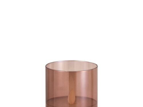 Lamp Klooltio Glas bruine LED-lamp met glazen cilinder en warm sfeervol licht