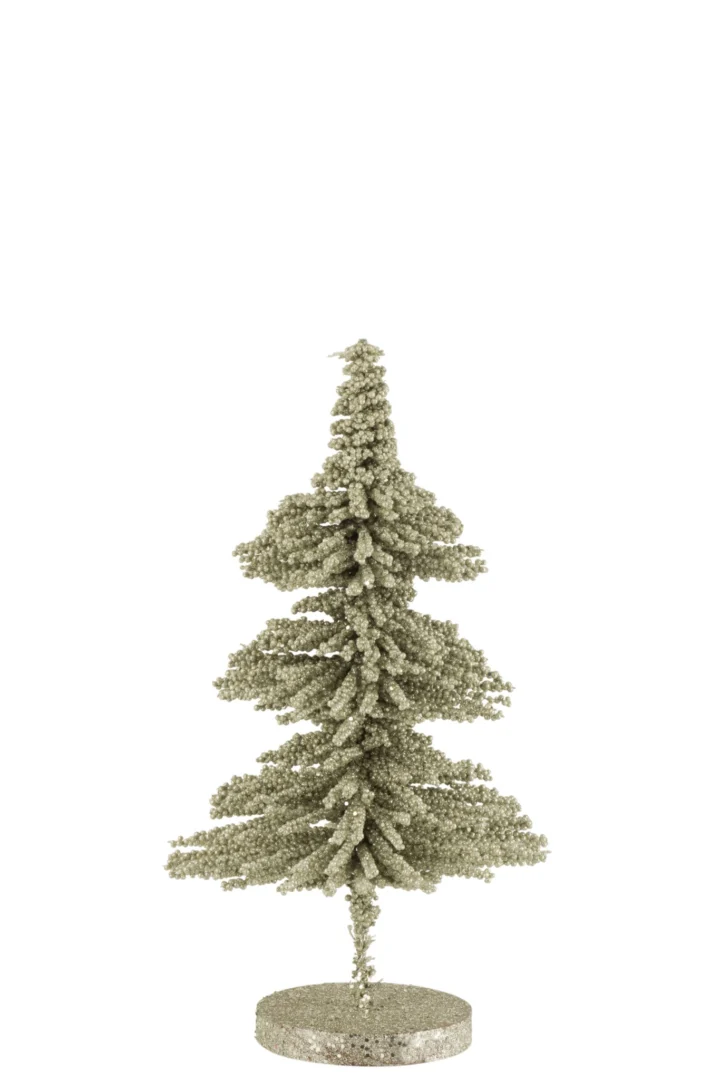 Kerstboom Faallek kunststof groen met glitteraccenten, compact 40 cm op ronde basis