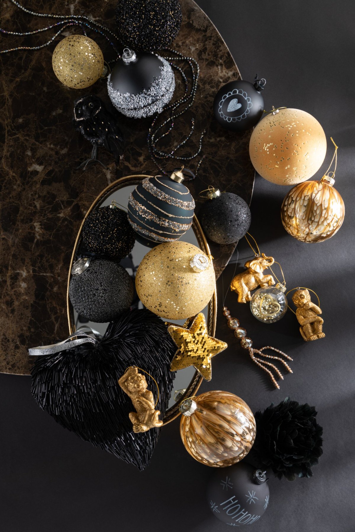 Kerstballen Klaarmora Kunststof Zwart
