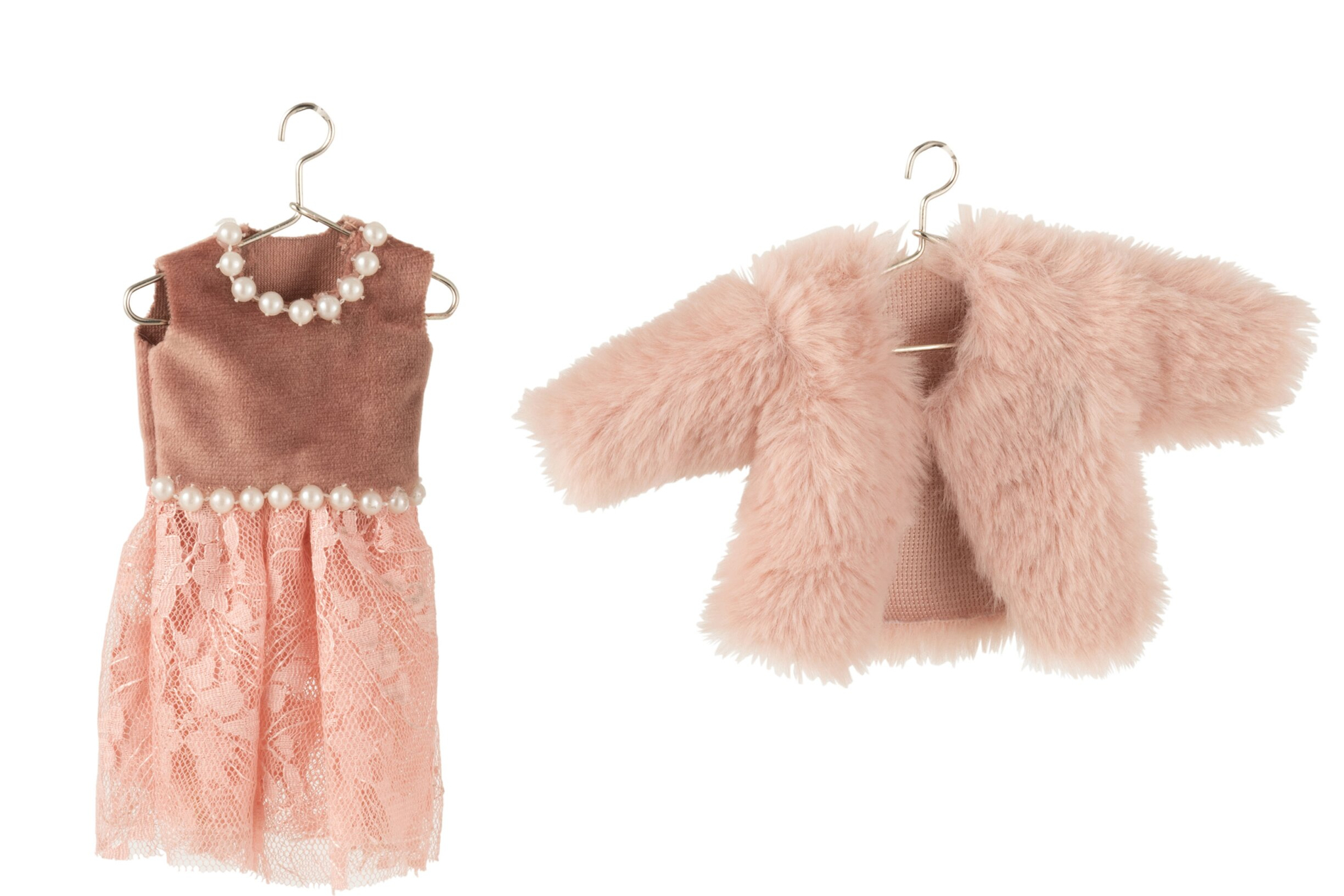 Kledinghanger Deelik Stof Roze - Set van 2 - Afbeelding 2