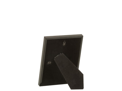 Zwarte Teernane fotolijst met glas en standaard voor foto’s van 10x15 cm, achterzijde zichtbaar