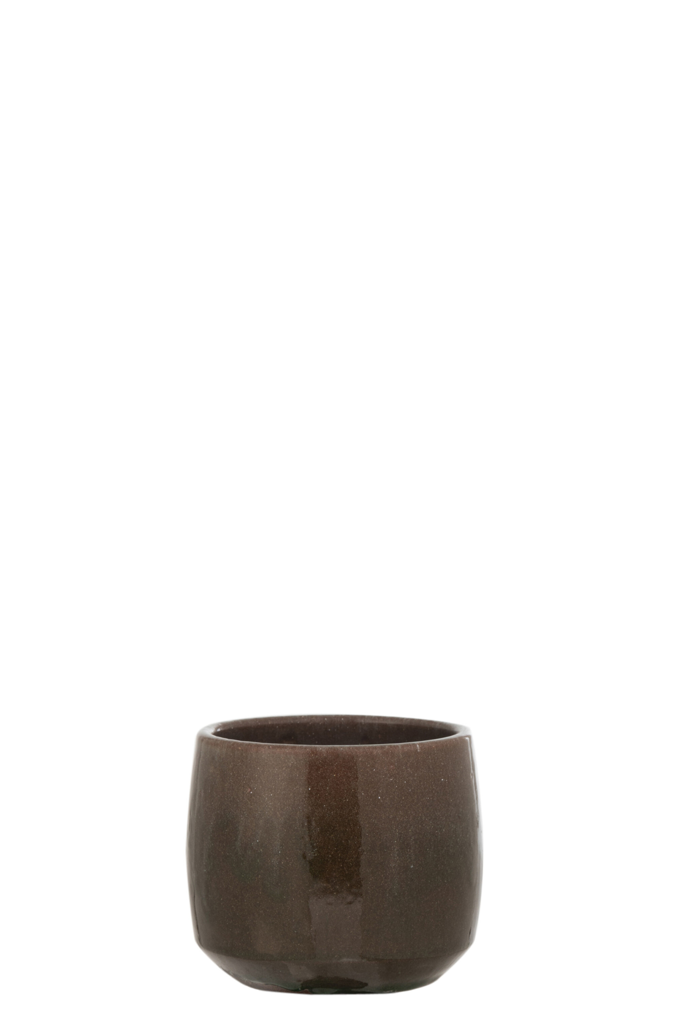 Bloempot Skistes keramiek groen, compact H12,5 cm met rustige, natuurlijke uitstraling
