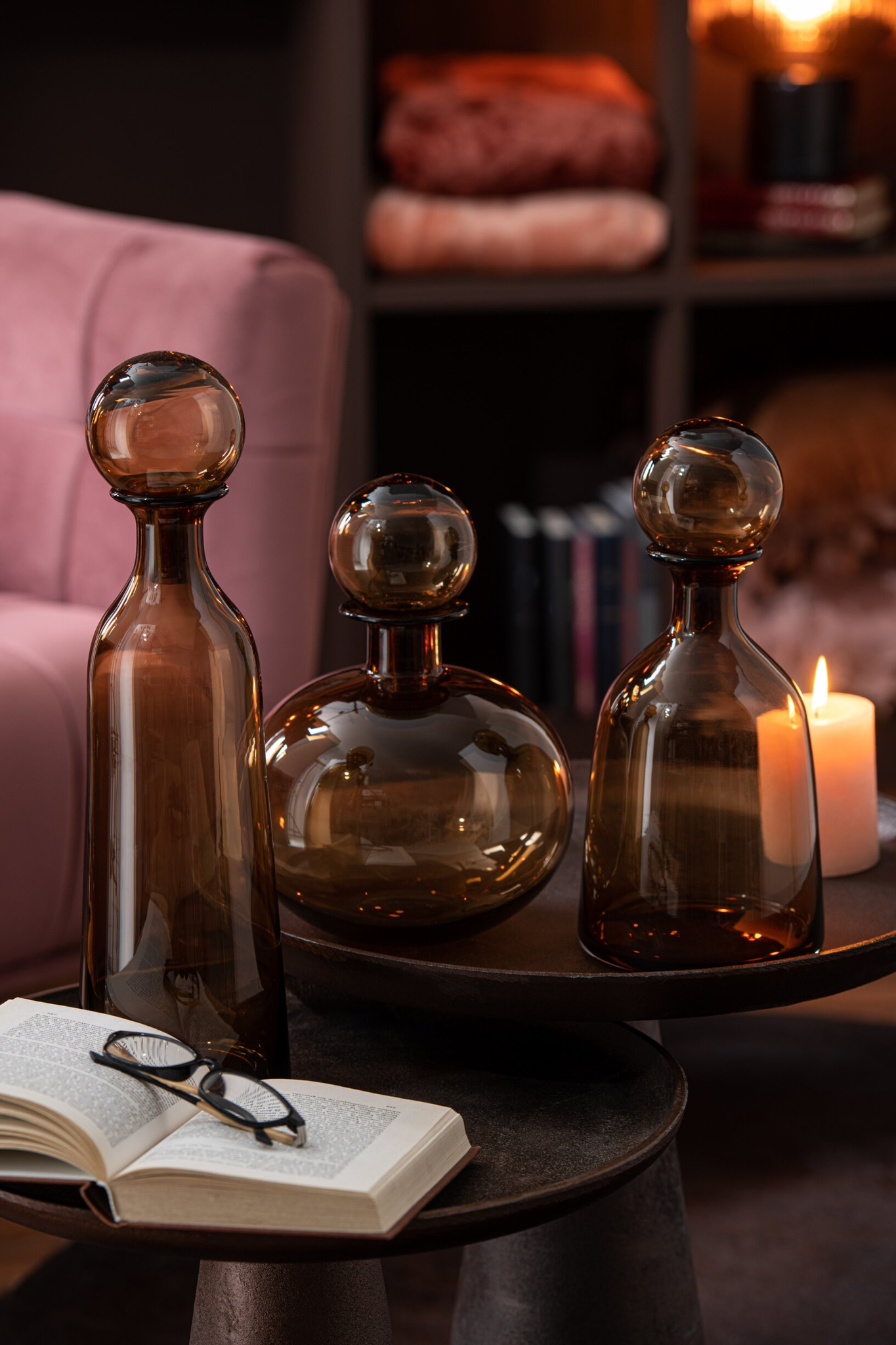Decoratie Nestas Glas Bruin - Afbeelding 2