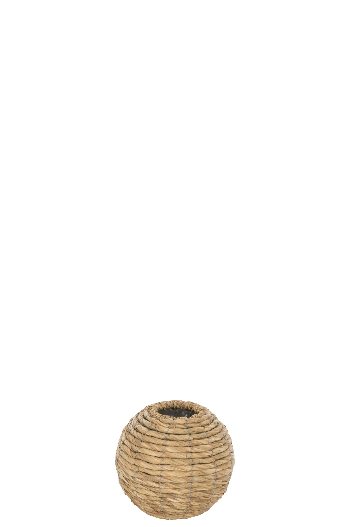 Vaas Mesil Stro Naturel H15,5 cm, compacte naturel gevlochten bolvaas voor een warme, rustige uitstraling