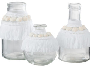 Vaas Preiber Glas Wit H14,5 cm