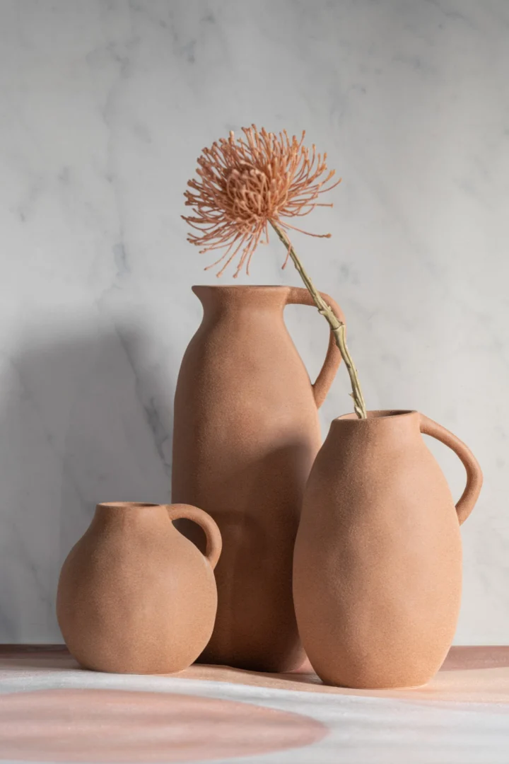 Vaas Kaabonte Steen Oranje H36 cm - Afbeelding 3