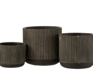 Bloempot Lidar Keramiek Zwart H9 cm