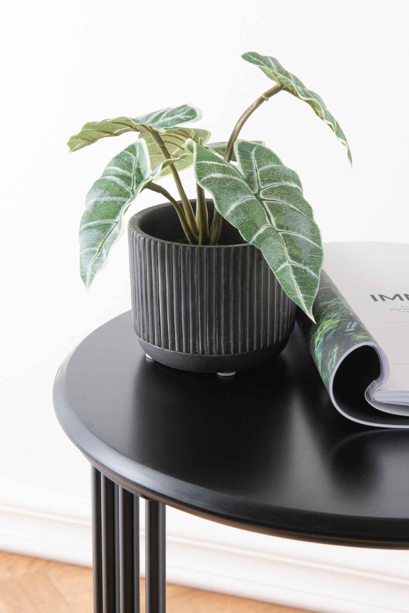 Bloempot Lidar Keramiek Zwart H9 cm - Afbeelding 2