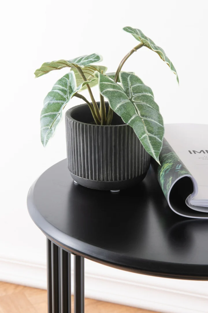Bloempot Lidar Keramiek Zwart H9 cm - Afbeelding 2