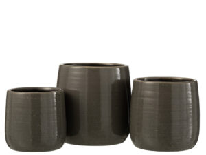 Bloempot Fitas Keramiek Grijs H15 cm