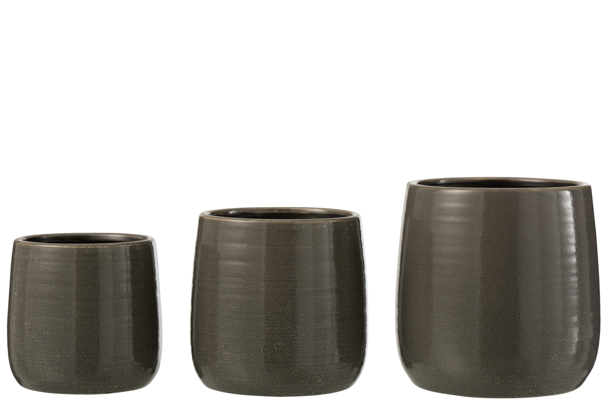 Bloempot Fitas Keramiek Grijs H15 cm - Afbeelding 2