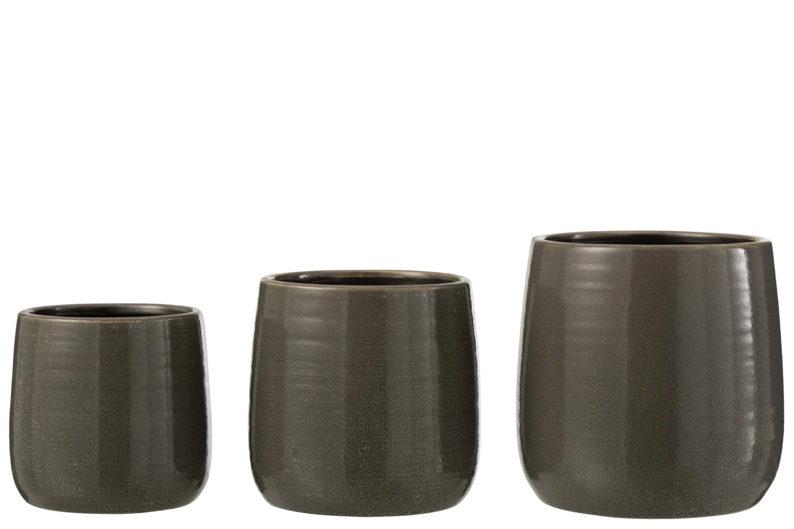 Bloempot Fitas Keramiek Grijs H15 cm - Afbeelding 2
