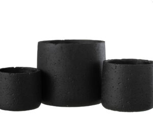 Bloempot Slosker Beton Zwart H17 cm