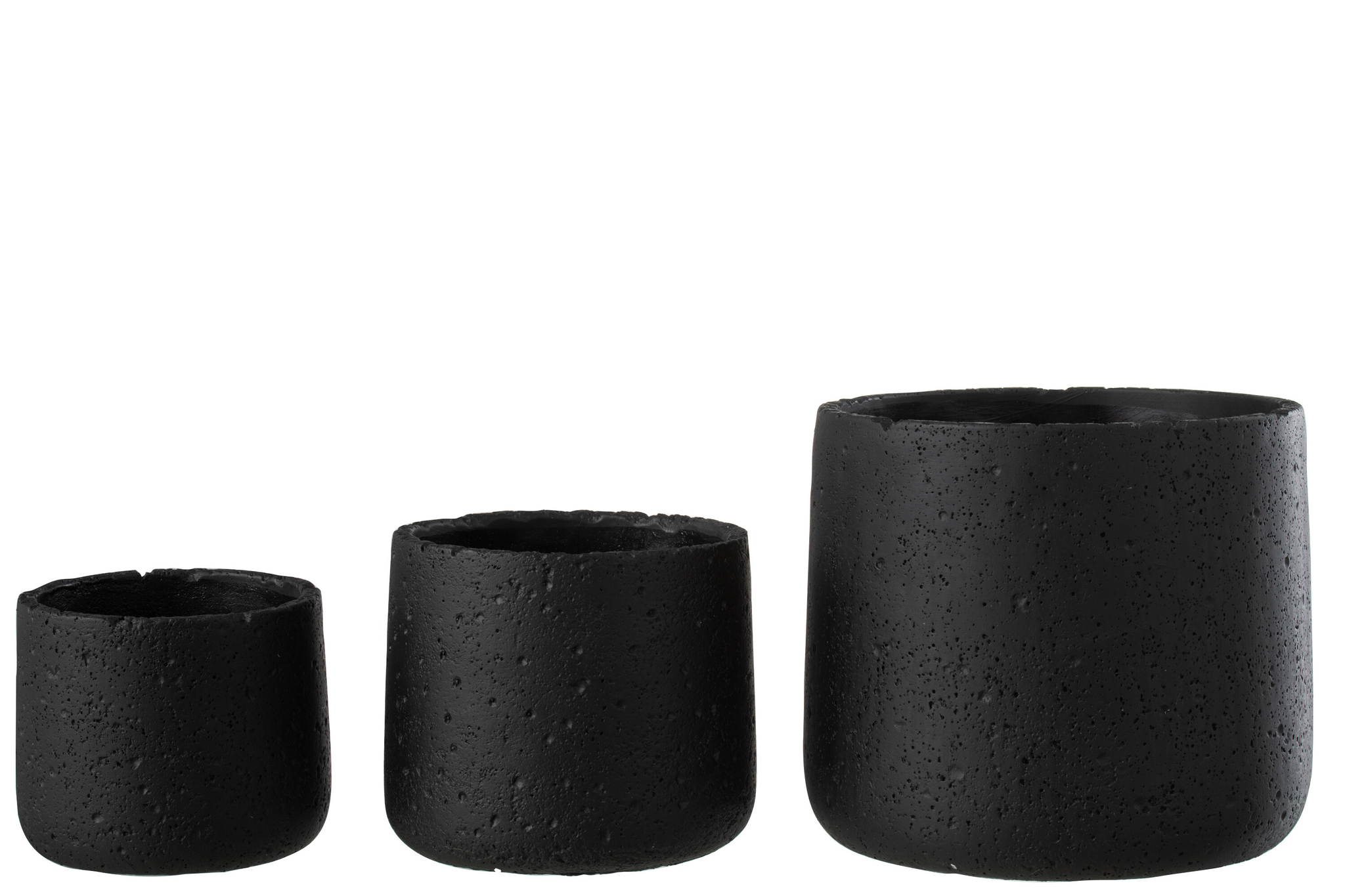 Bloempot Slosker Beton Zwart H17 cm - Afbeelding 2