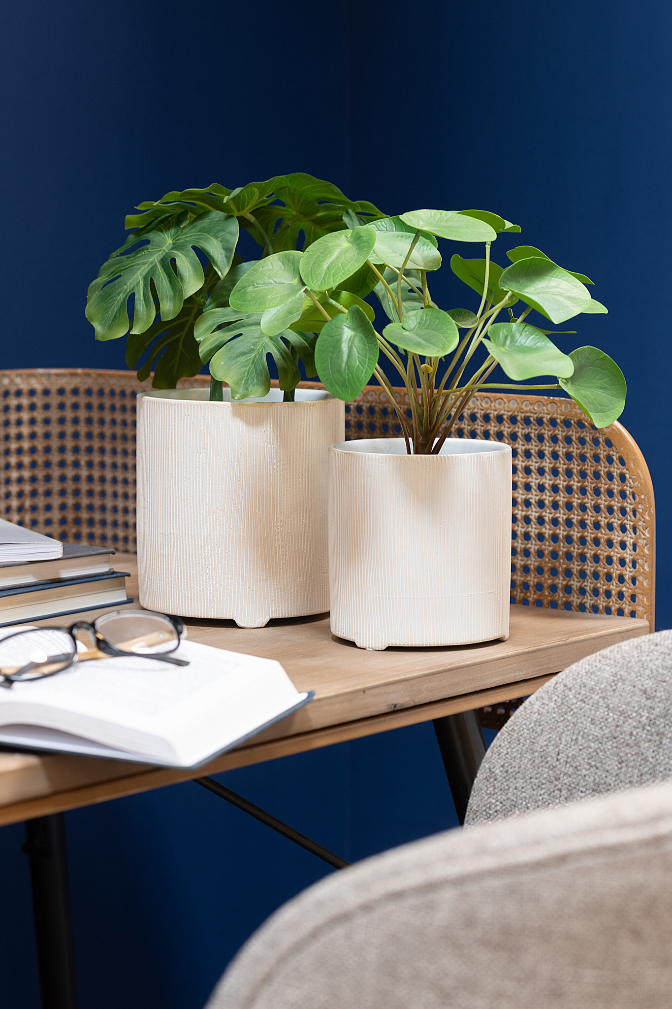 Bloempot Mendil Keramiek Wit H13 cm - Afbeelding 2