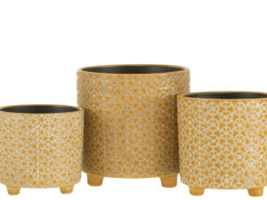 Bloempot Jummo Keramiek Geel H16,5 cm