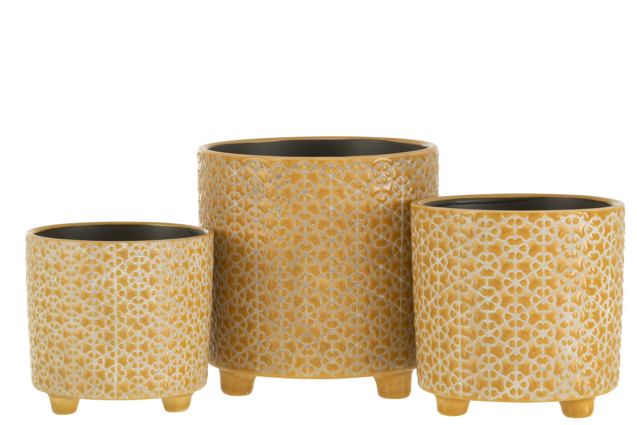 Bloempot Jummo Keramiek Geel H16,5 cm