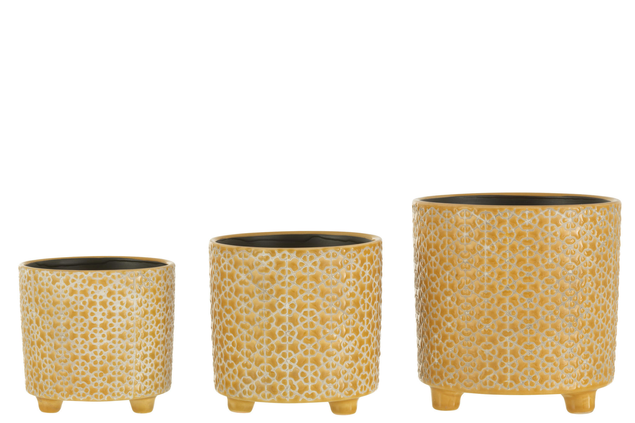 Bloempot Jummo Keramiek Geel H16,5 cm - Afbeelding 2