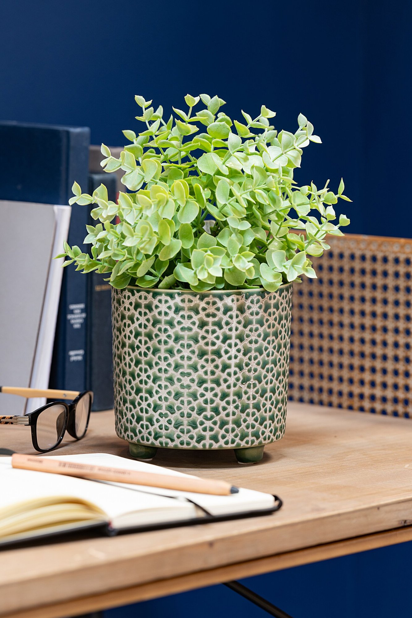 Bloempot Stindek Keramiek Groen H13,5 cm