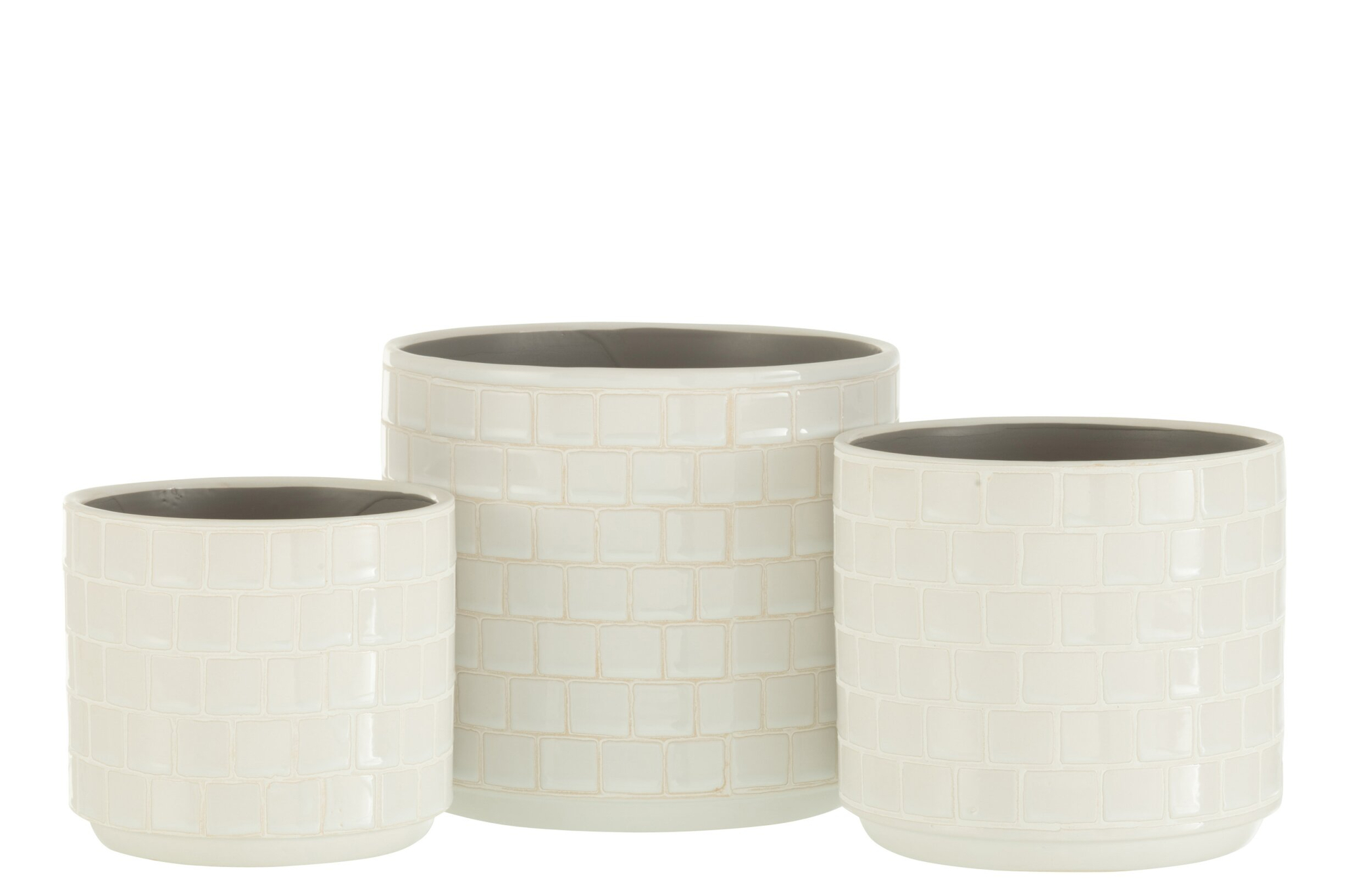 Bloempot Kavura Keramiek Wit H15 cm