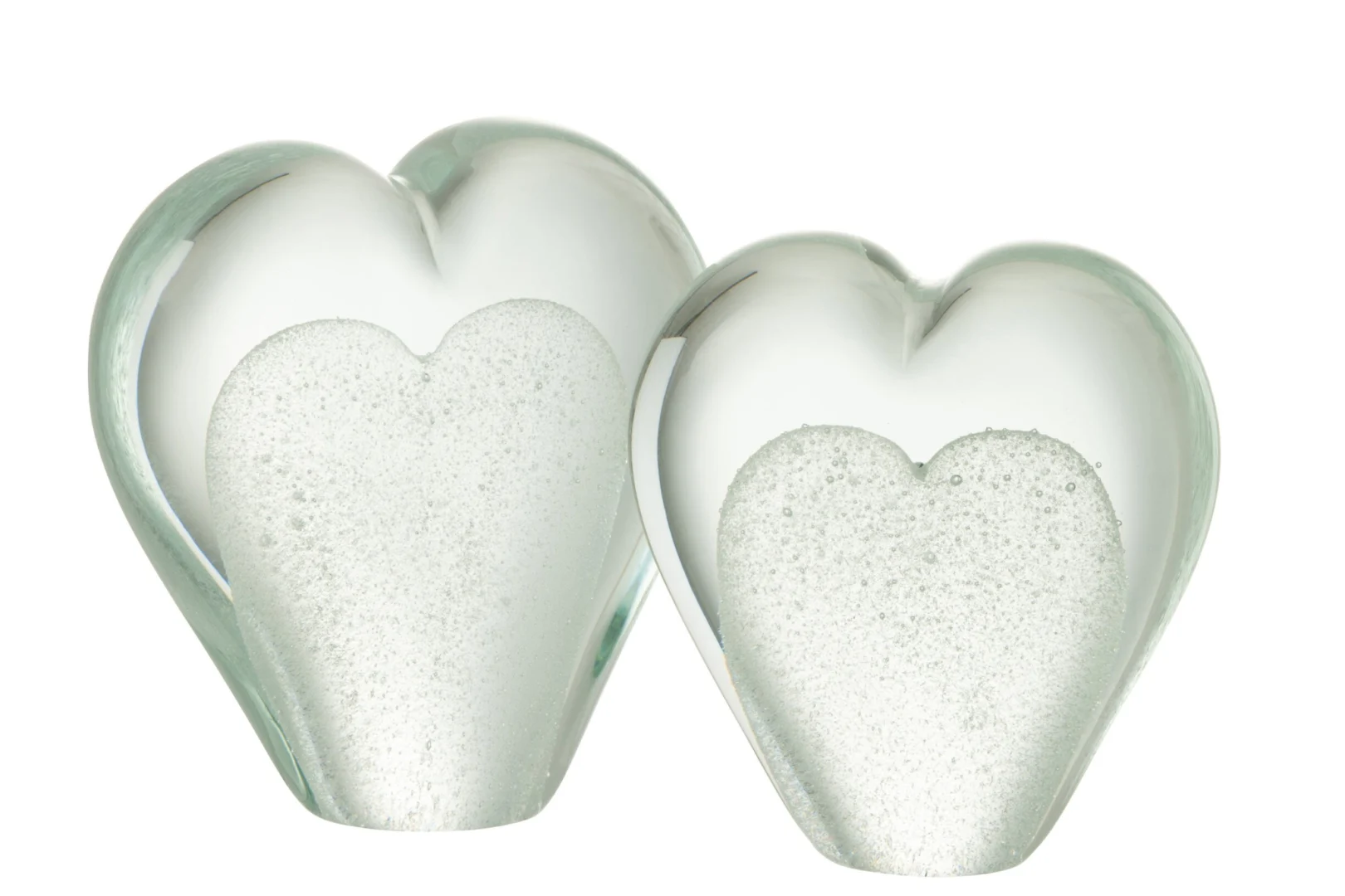 Presse-papier Skossek glas wit, hartvormig decoratieaccessoire met elegante uitstraling