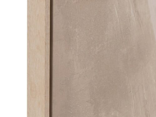 Fladero beige wanddecoratie met houten lijst en gelaagde textuur, set van 2, rustige natuurlijke uitstraling