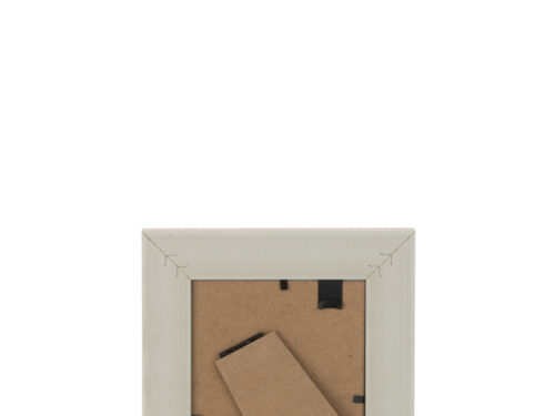 Fotolijst Petis beige polystyreen met geweven structuur en achterkant van MDF