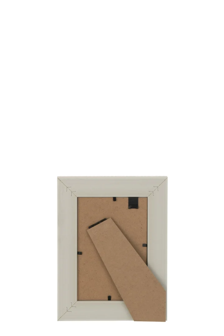 Fotolijst Petis beige polystyreen met geweven structuur en achterkant van MDF