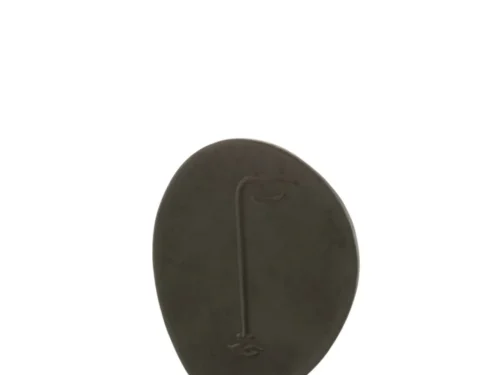Slisand zwarte polyresin woonaccessoire, modelhoofd op standaard met strakke, minimalistische uitstraling