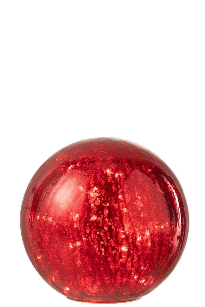 Decoratiebal Klaarrund Glas Rood - Afbeelding 4