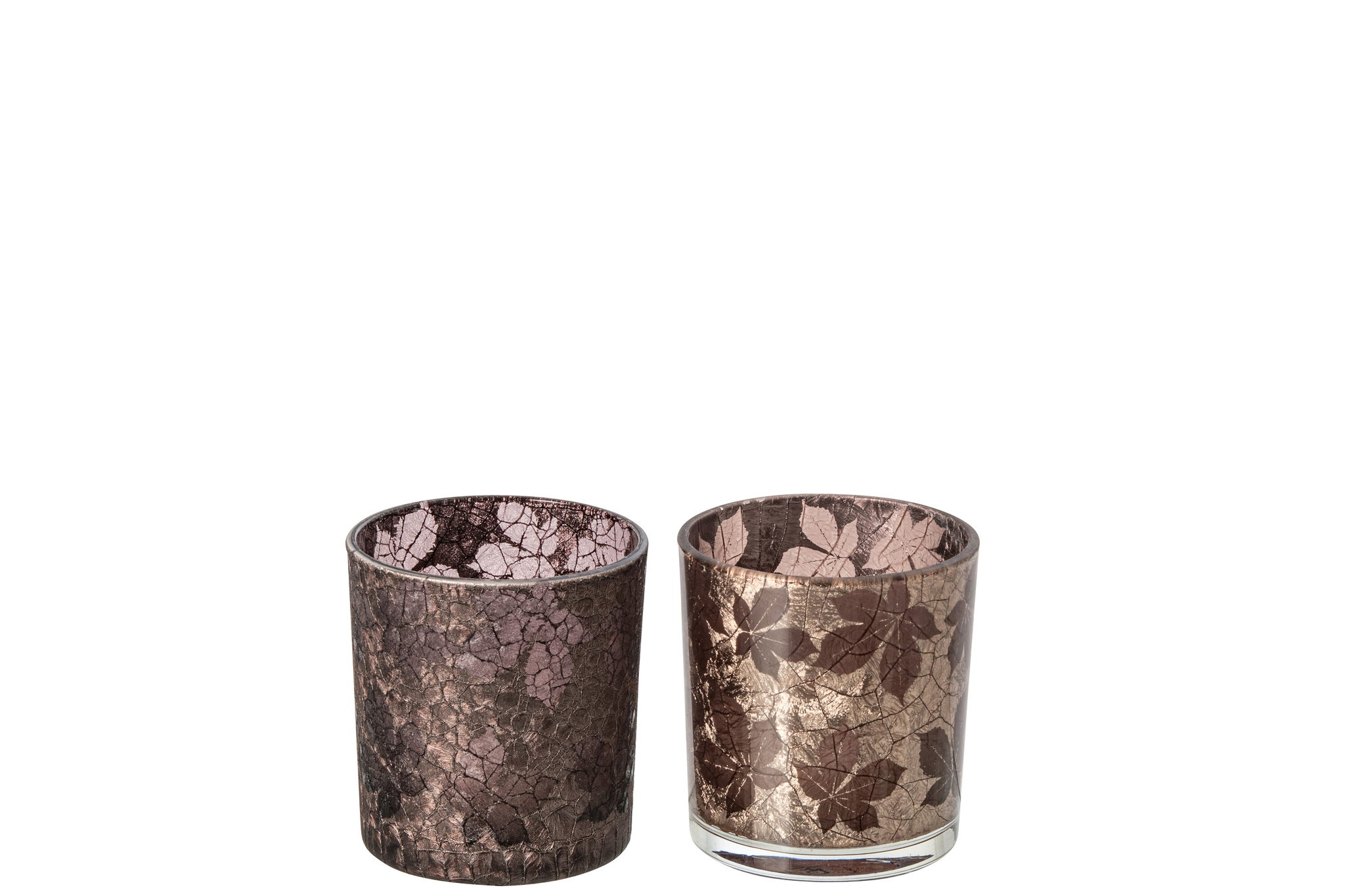 Waxinelichthouder Deilvena Glas Bruin - Set van 2 - Afbeelding 2