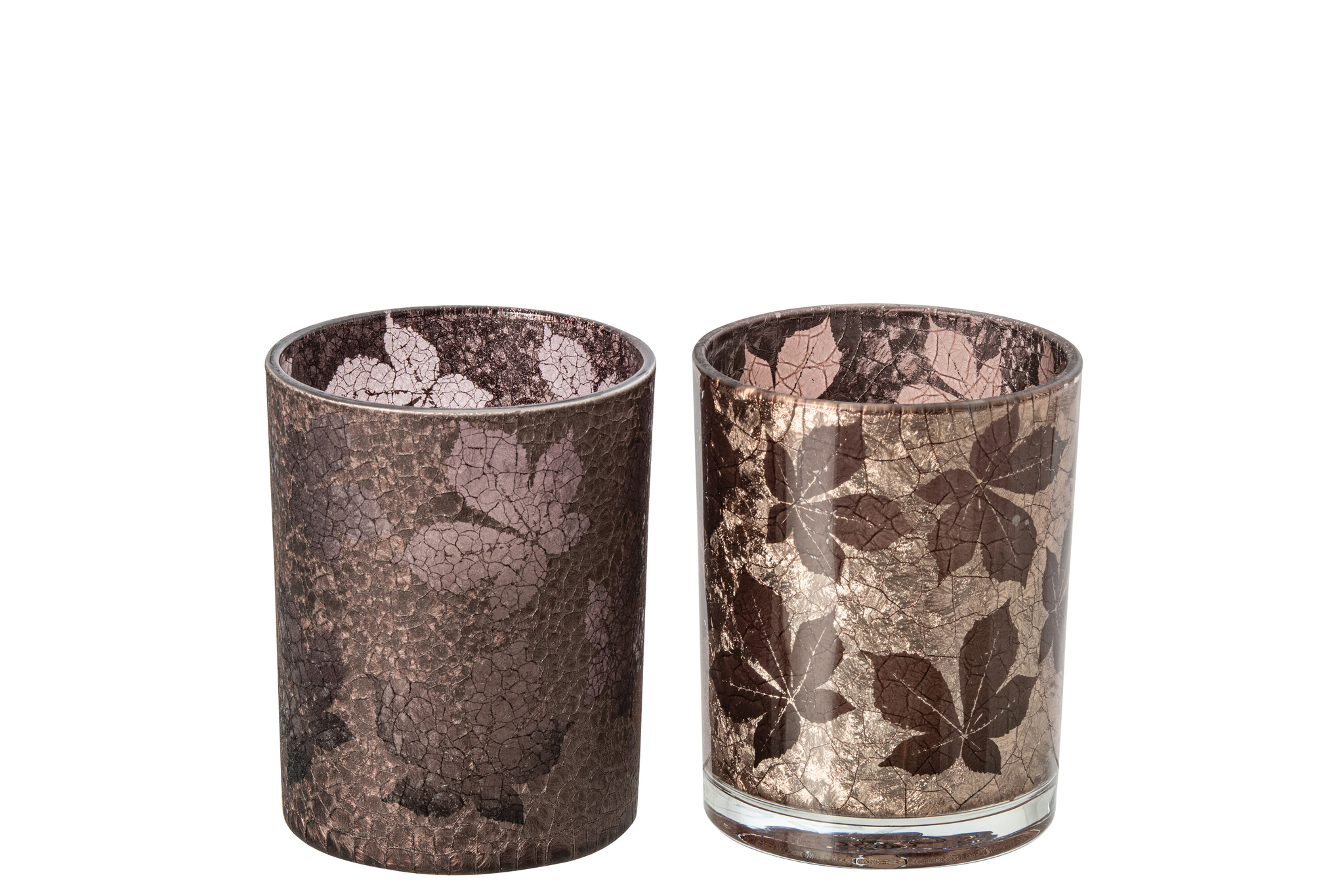 Waxinelichthouder Kisu Glas Bruin - Set van 2 - Afbeelding 2