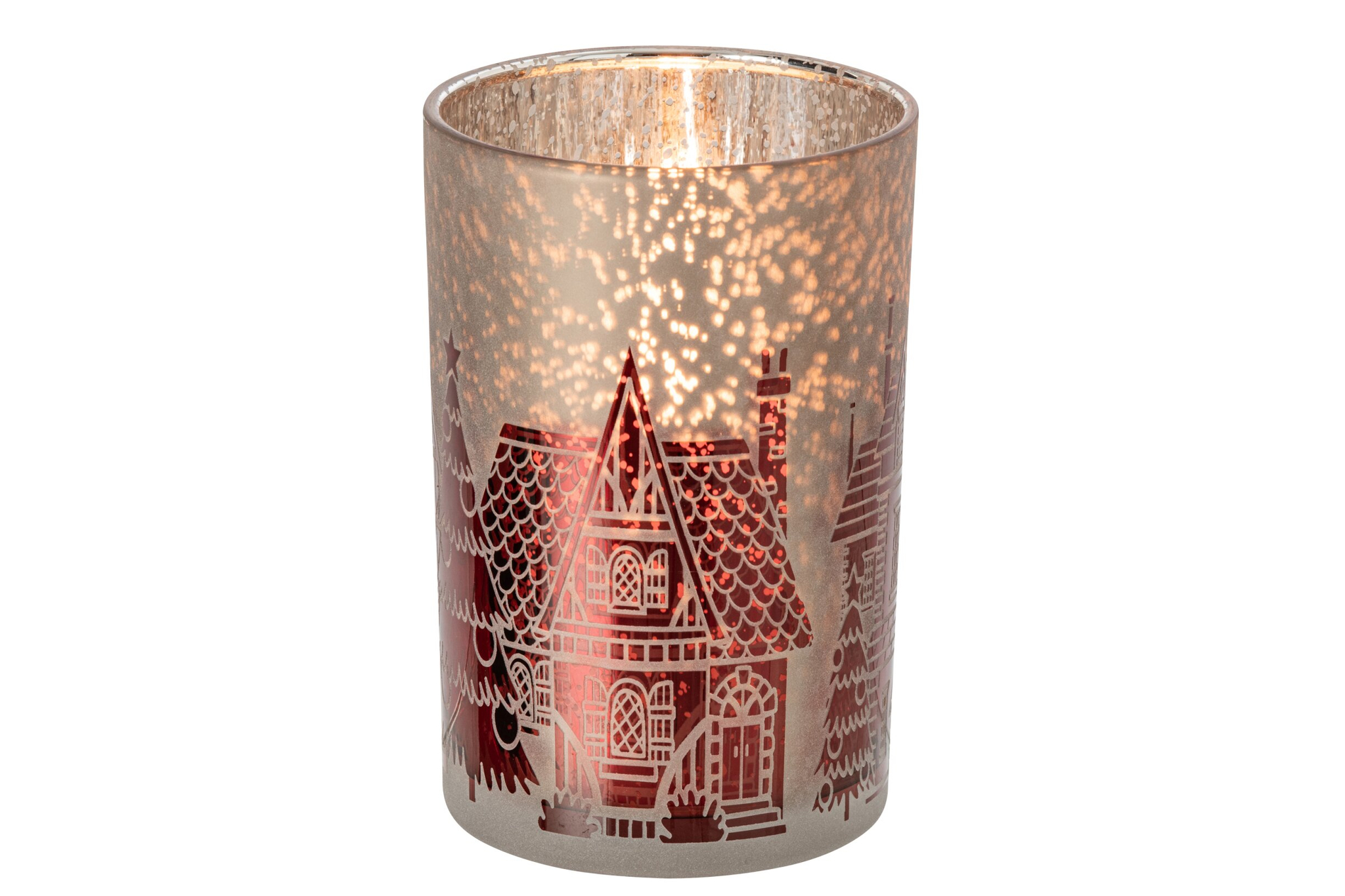 Waxinelichthouder Vera Glas Rood