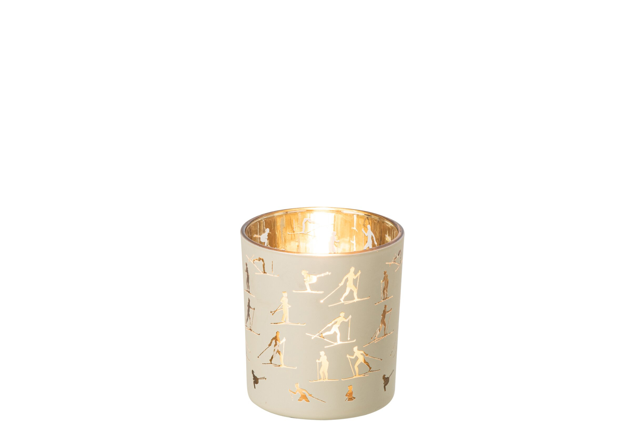 Kandelaar Birdond Glas Beige H8 cm