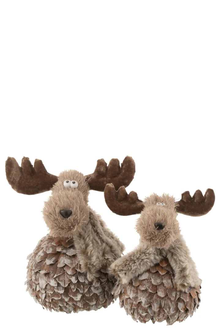 Plaid Sliemmik Bruin rendierdecoratie met schorsaccenten en speels ontwerp voor een warme winterse sfeer