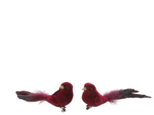 Decoratiefiguur Bomane Veren Rood - Set van 2