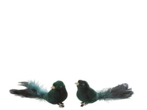 Decoratiefiguur Peentand Veren Groen - Set van 2