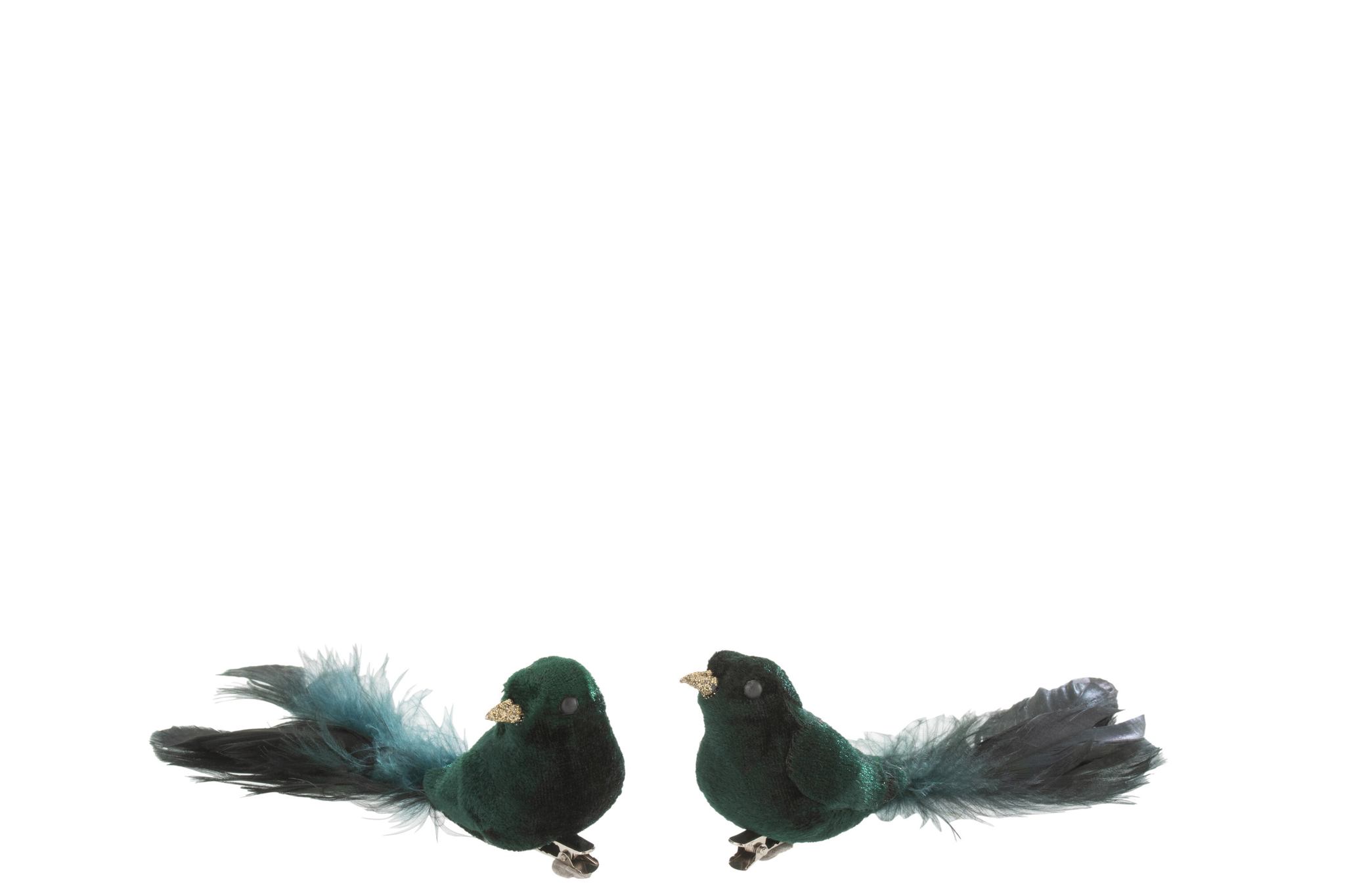Decoratiefiguur Peentand Veren Groen - Set van 2