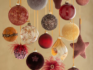 Kerstballen Feistol Glas Geel - Set van 4