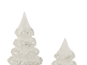 Kerstboom Giebond Glas Wit H21 cm